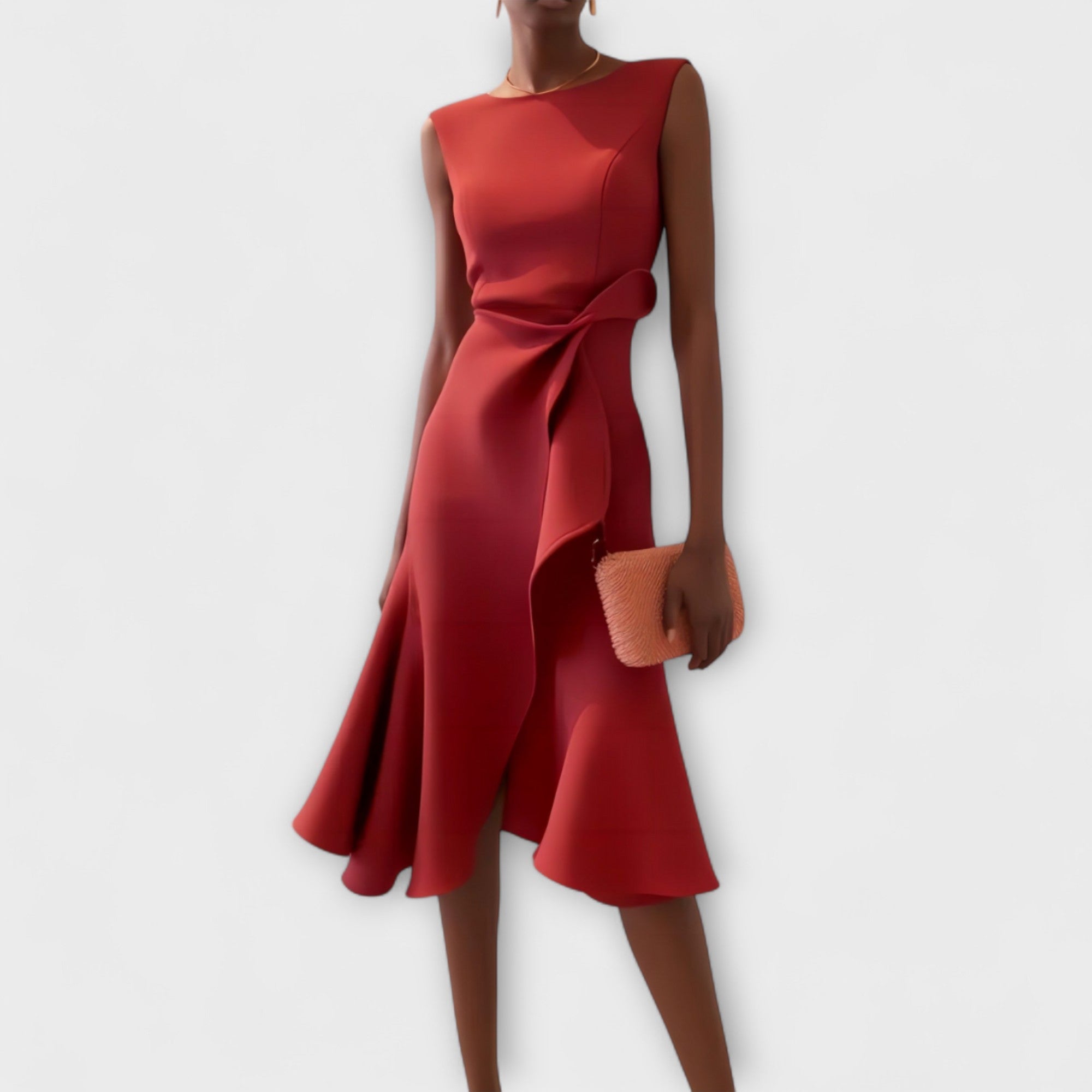 Juliette – Asymmetric Draped Midi Dress