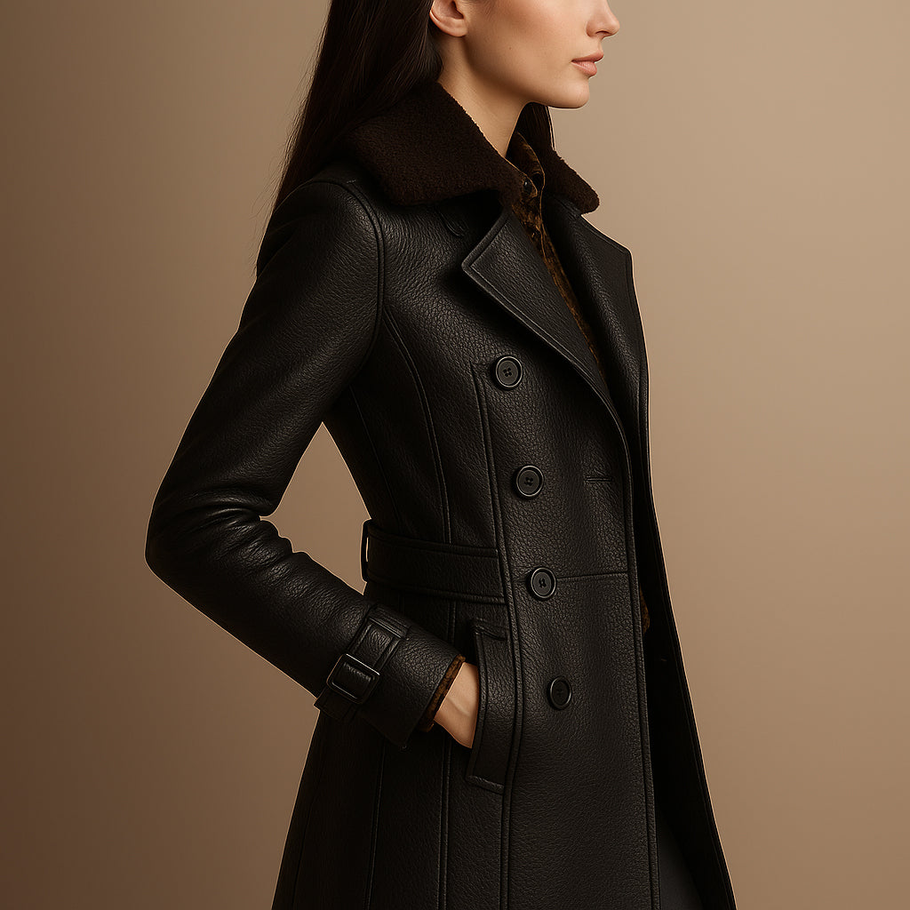 Isla | Women Elegant Faux Leather Coat | Timeless & Versatile