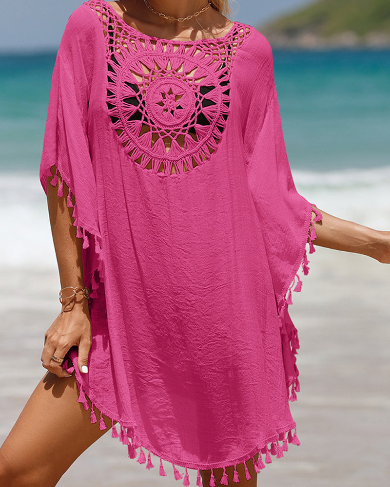 Beach Towel Poncho with Fringes