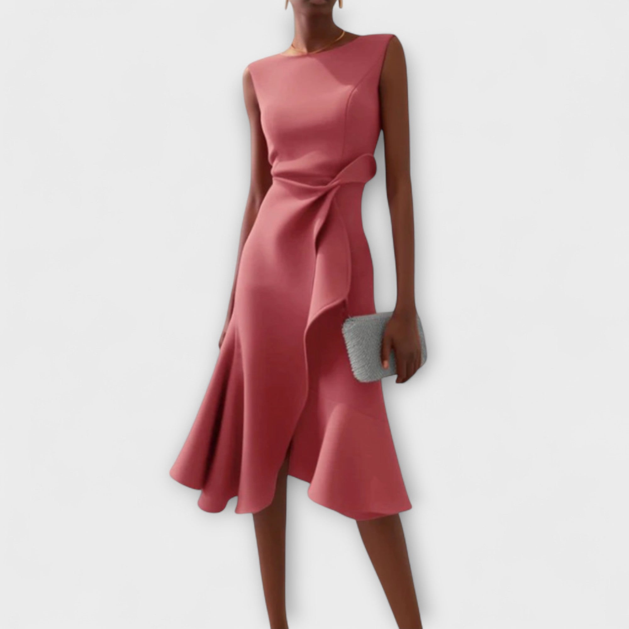 Juliette – Asymmetric Draped Midi Dress