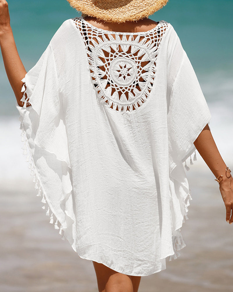 Beach Towel Poncho with Fringes