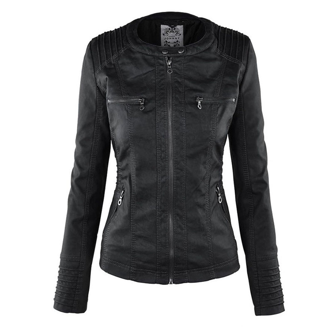 Isla | Waterproof Women's Leather Jacket with Hood