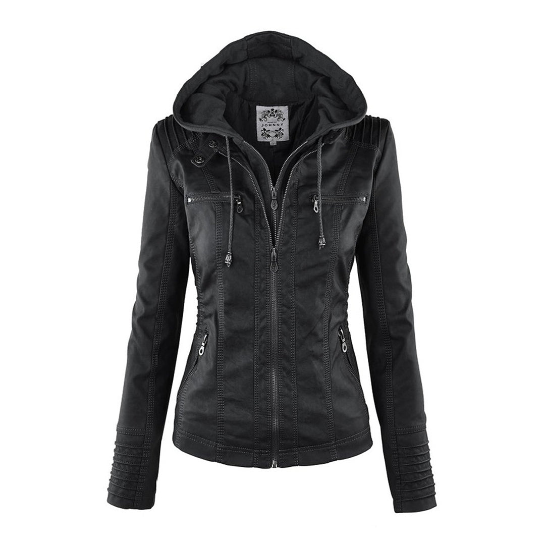Isla | Waterproof Women's Leather Jacket with Hood