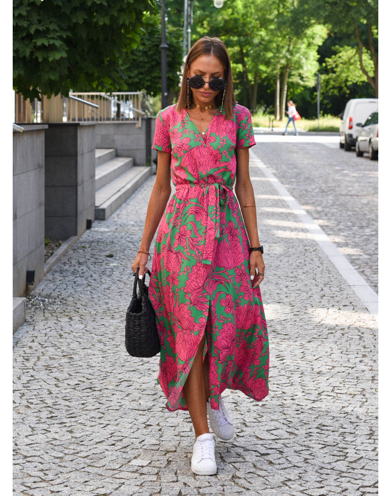 Nadine™ | Wrap Midi Floral Dress