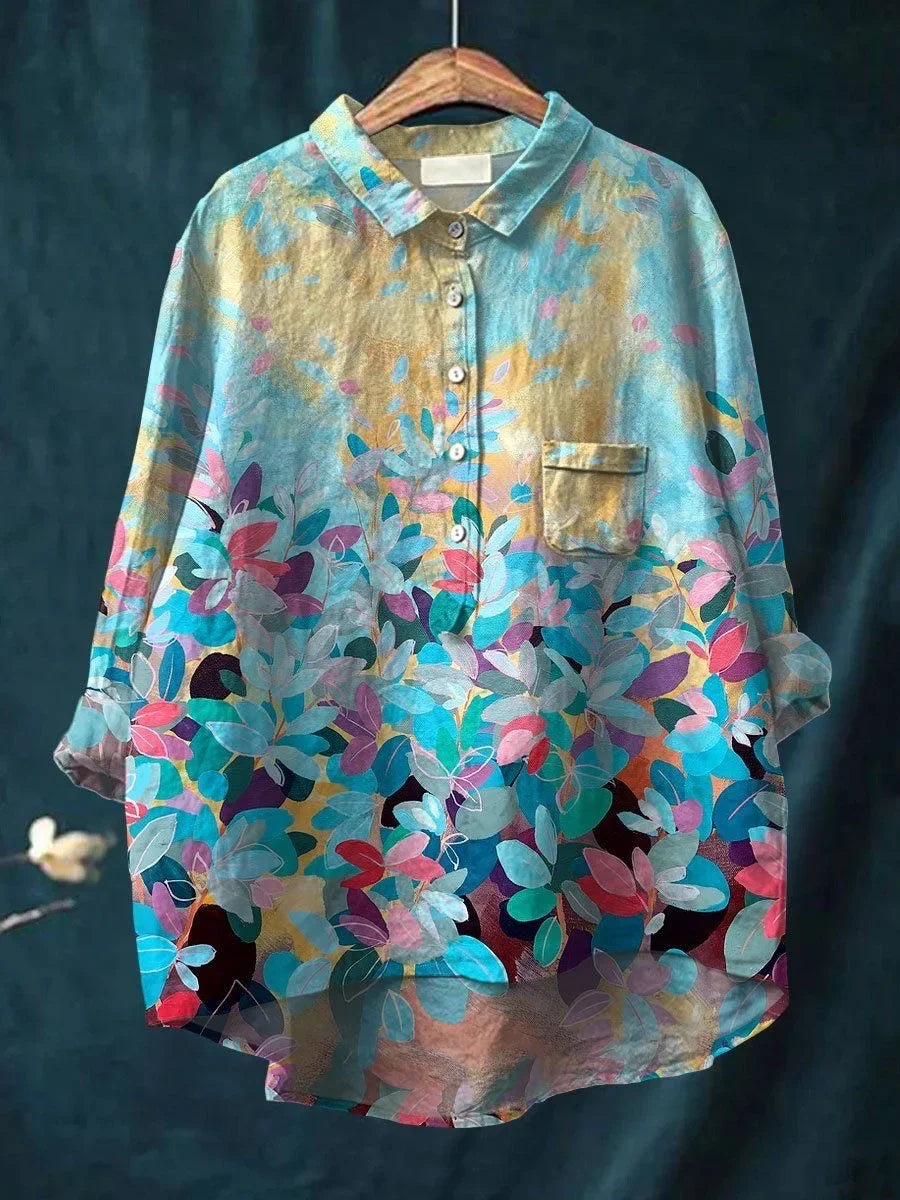 Lightweight and Fashionable Floral Button-Up Shirt