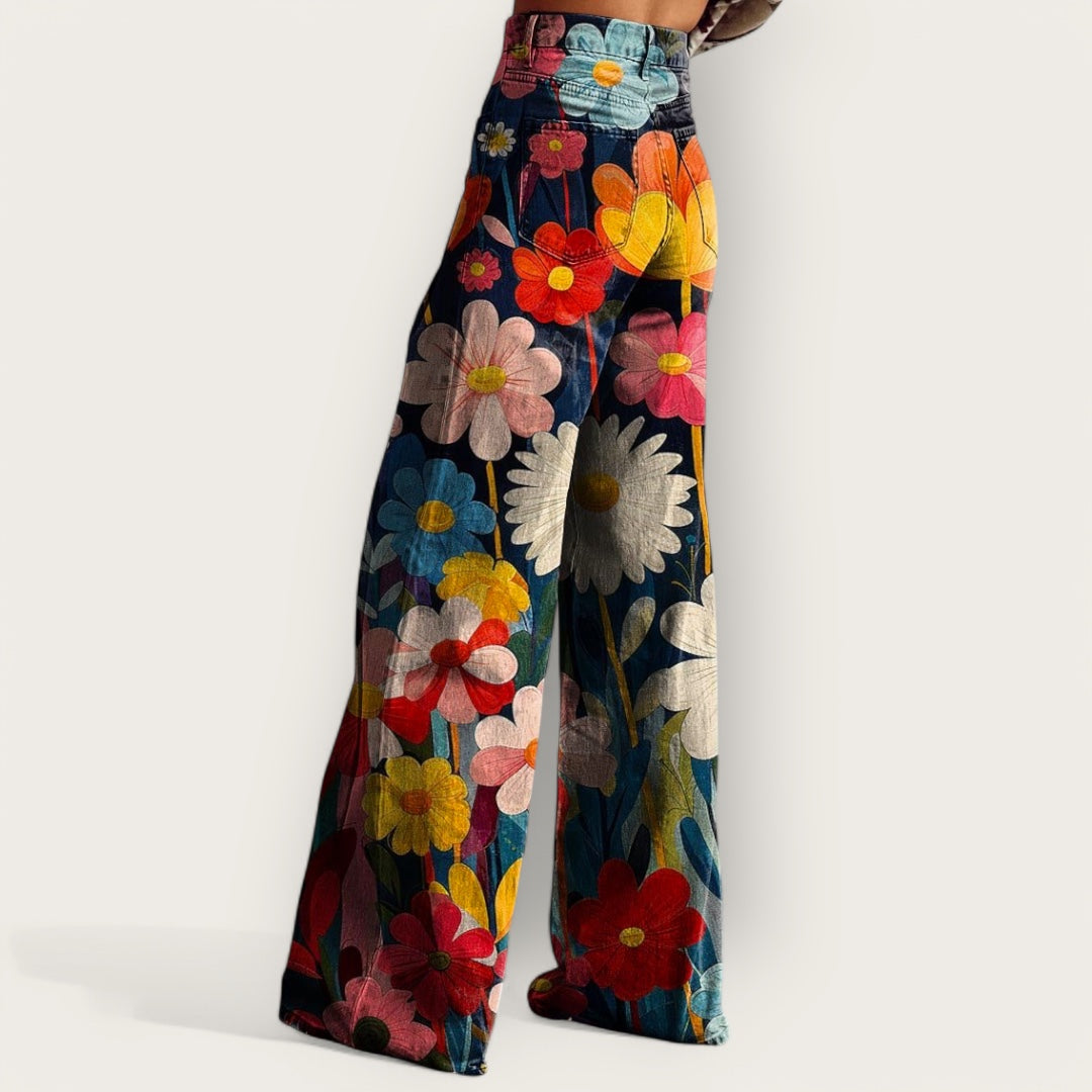 Sophie| Stylish Wide-Leg Colorful Pants