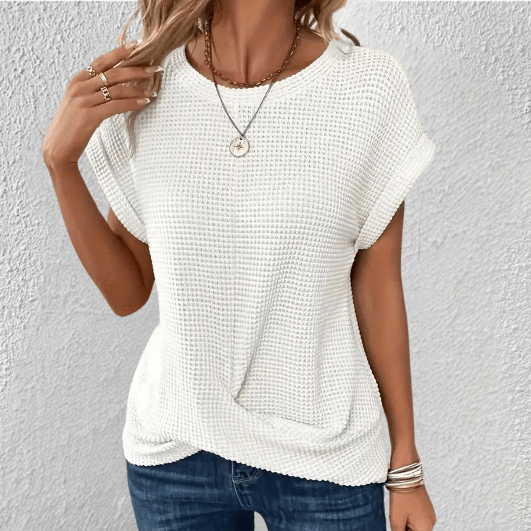 Luna | Tummy Tucking Waffle-knit top