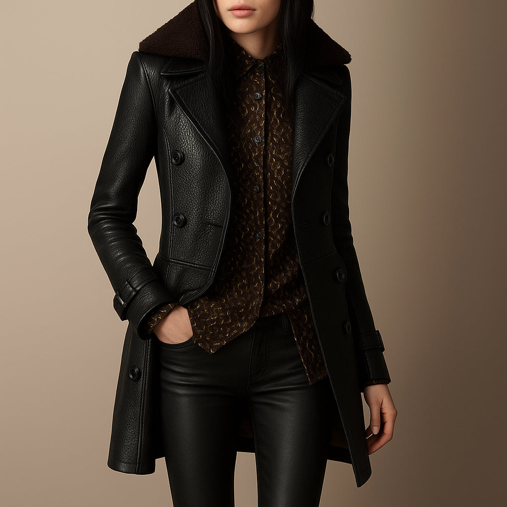 Isla | Women Elegant Faux Leather Coat | Timeless & Versatile