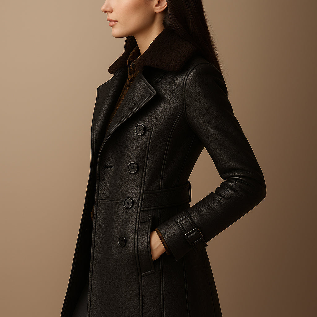 Isla | Women Elegant Faux Leather Coat | Timeless & Versatile
