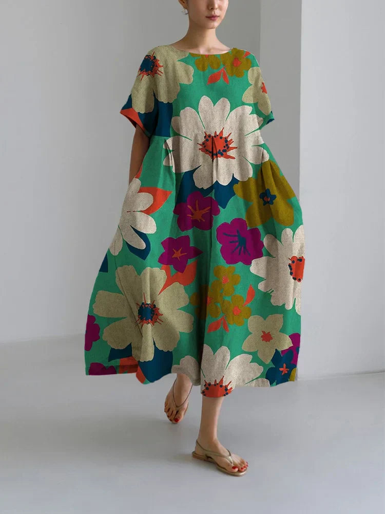 LILY - COLOURFUL FLOWER MIDI DRESS
