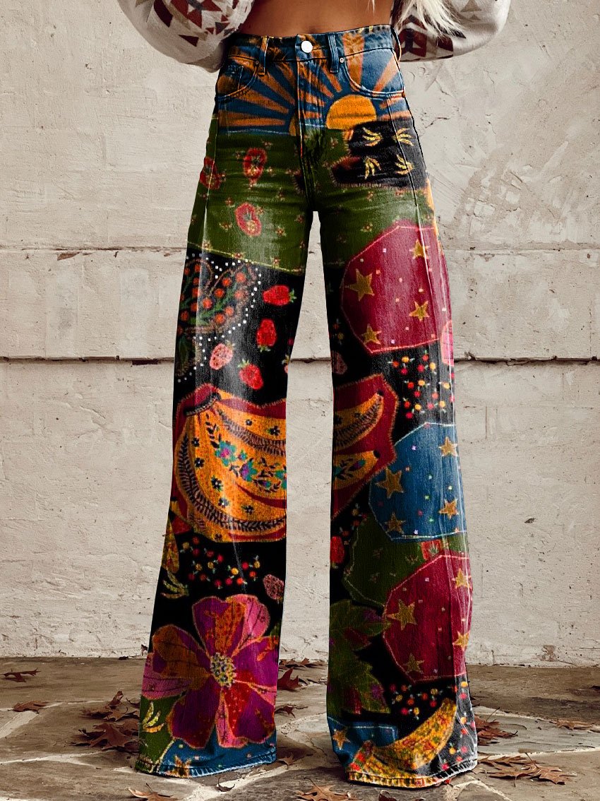 Wendy | Psychedelic Art Flared Jeans