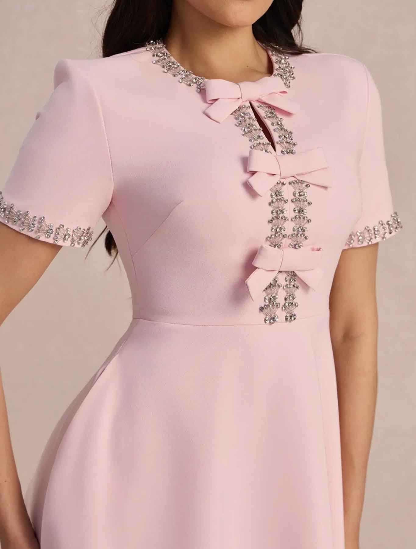 Raffaella™ | Flared Dress with Bows and Beads