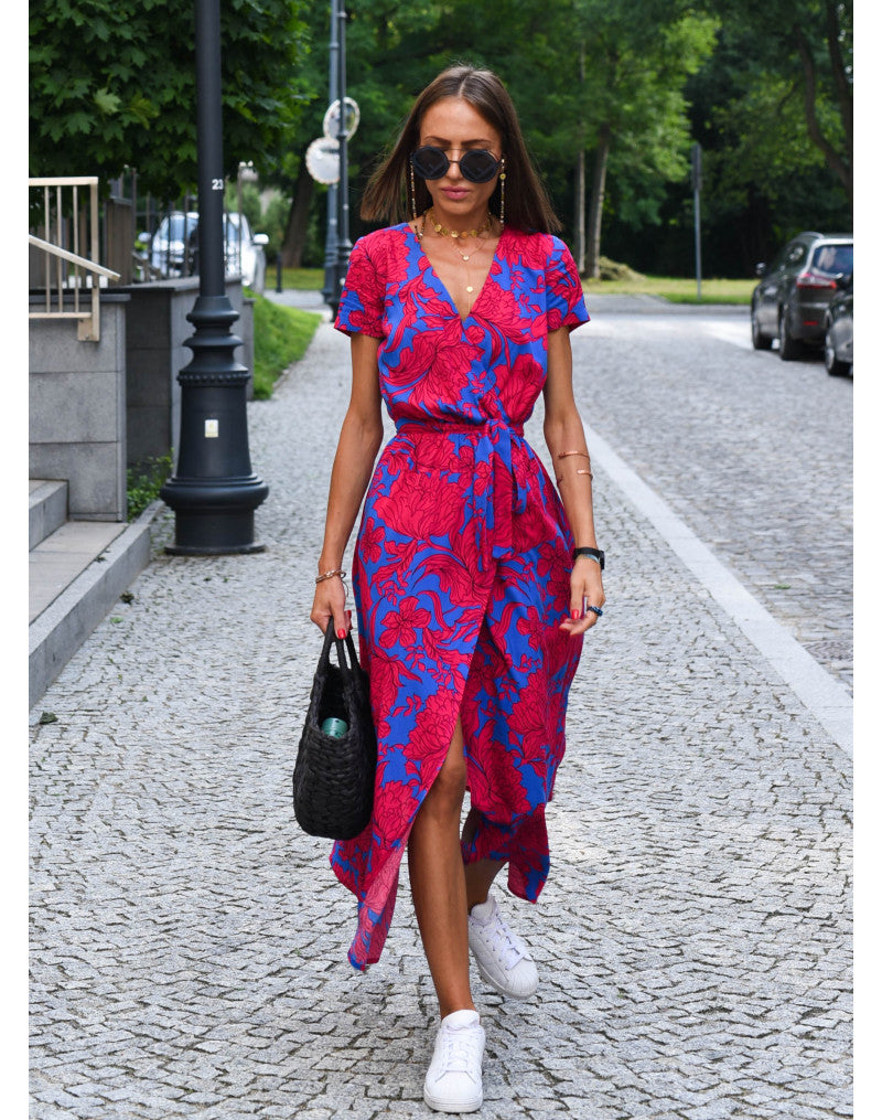 Nadine™ | Wrap Midi Floral Dress