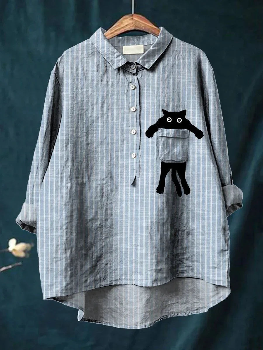 Casual Shirt with Unique Pocket Print