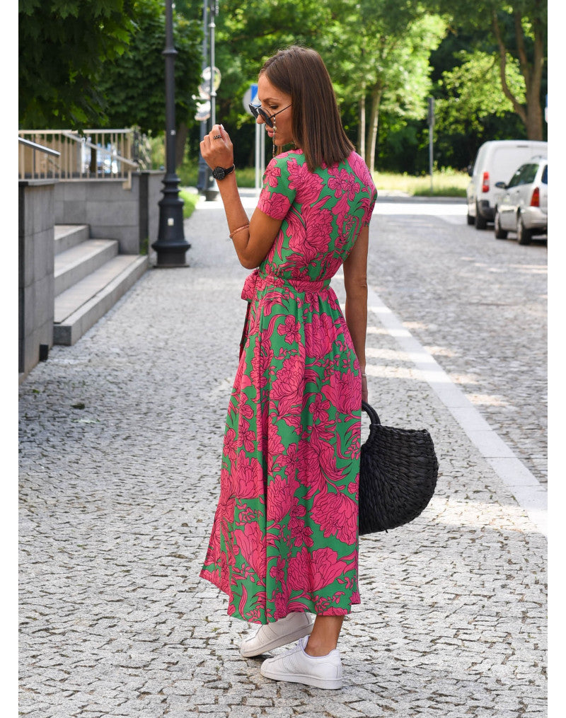 Nadine™ | Wrap Midi Floral Dress