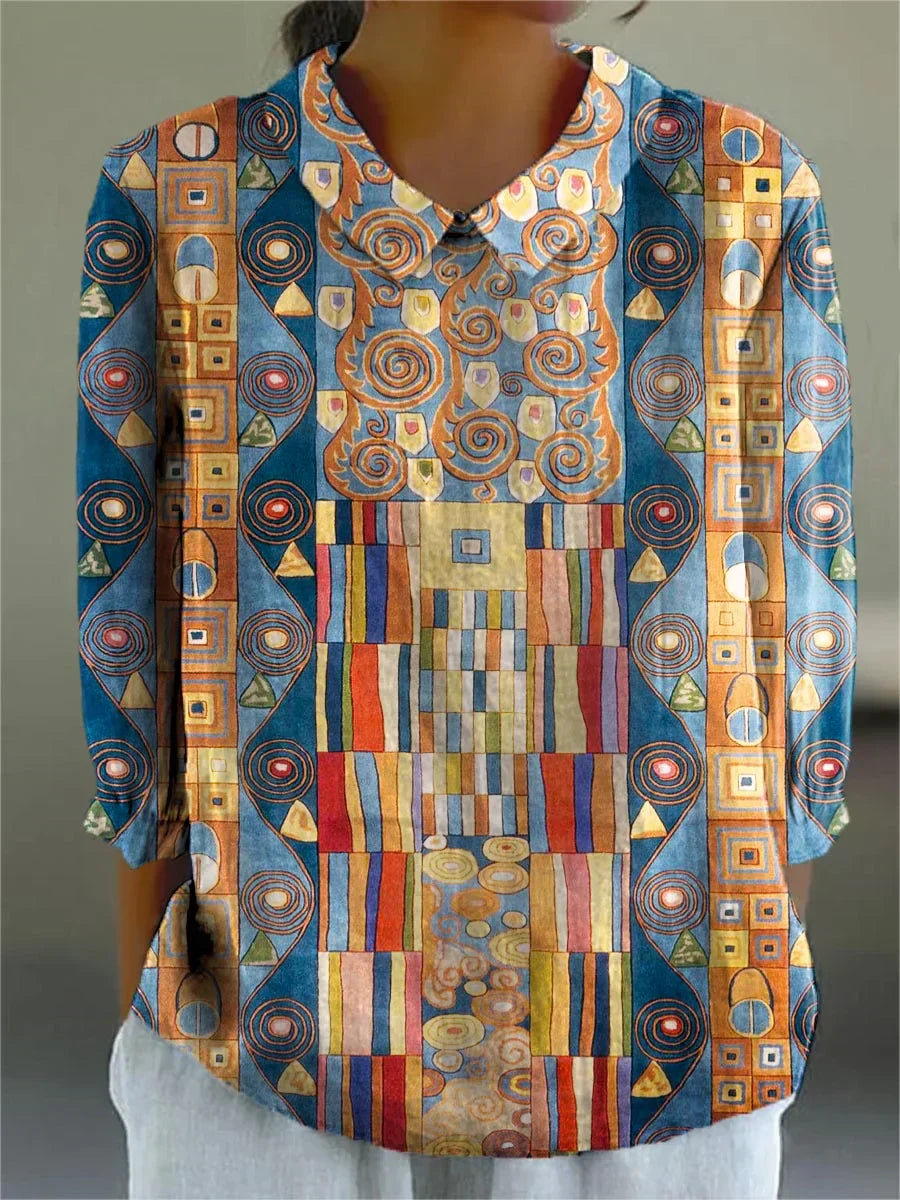 Artistic Shirt with Bold Geometric Design