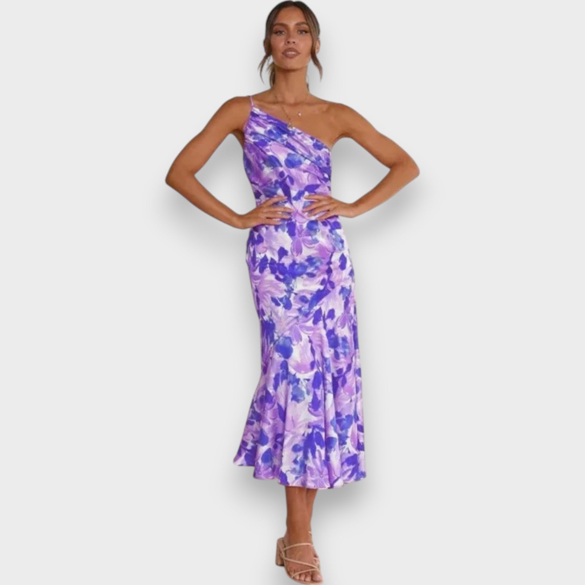 Celie™ | One-Shoulder Floral Dress